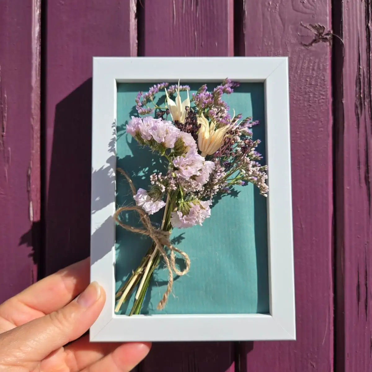 Tableau bouquet fleurs séchées